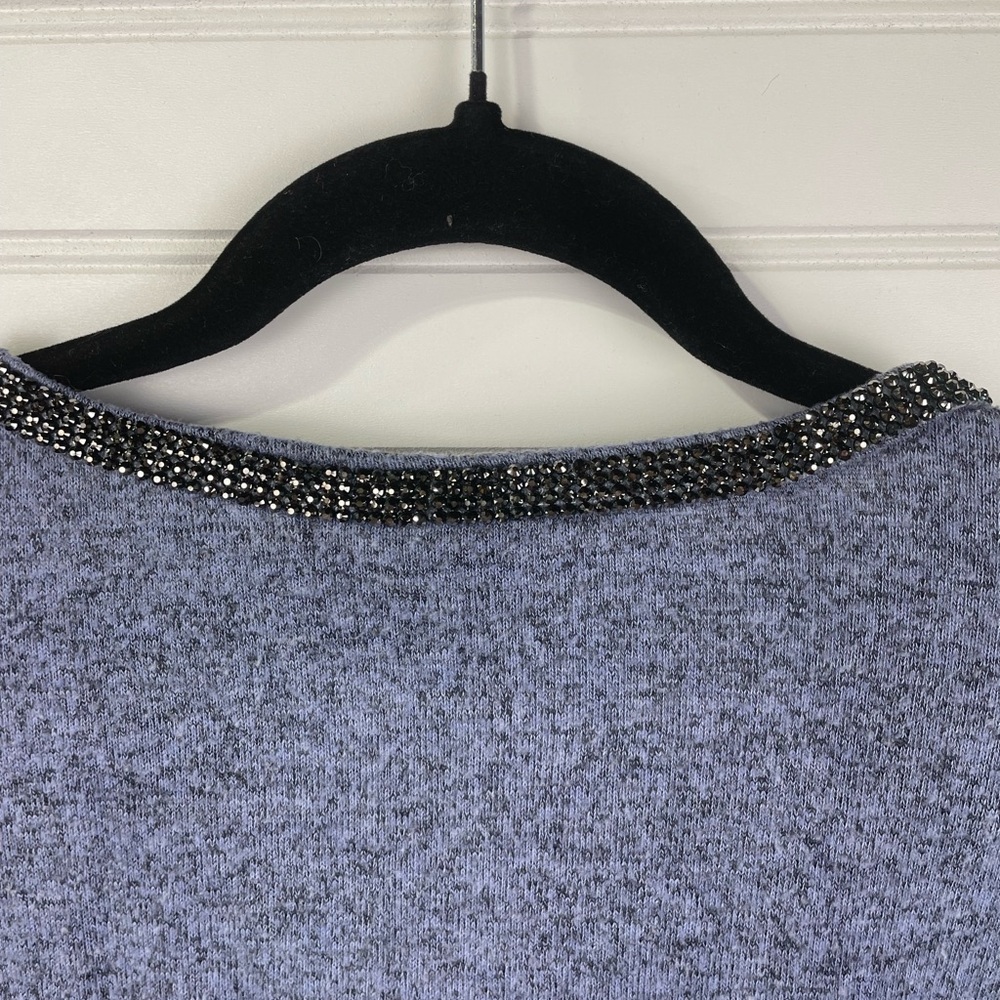 Jennifer Lopez Jeweled V-Neck Pullover Purplish Sweater Large Women’s EUC - Picture 3 of 7
